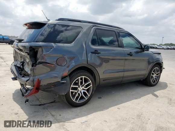 2018 Ford Explorer Sport with VIN 1FM5K8GT7JGB54689, listed as a Copart auction lot 59528925 with 53,018 mi miles and Salvage title. Bid and sale history available at DreamBid. Image 3.