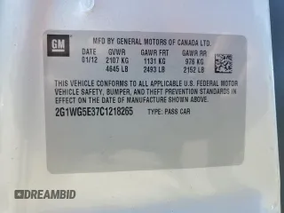 2012 Chevrolet Impala LT Fleet with VIN 2G1WG5E37C1218265, listed as a Copart auction lot 54357485 with 113,213 mi miles and Clean Title. Bid and sale history available at DreamBid. Image 12.