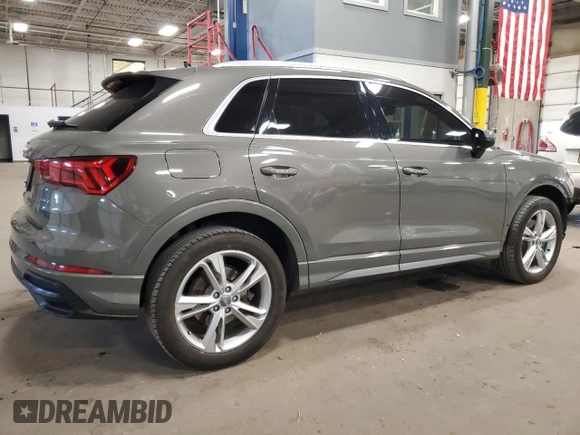 2020 Audi Q3 S line Premium with VIN WA1DECF36L1008005, listed as a Copart auction lot 85066374 with 77,190 mi miles and Salvage Title. Bid and sale history available at carsss.com. Image 3.