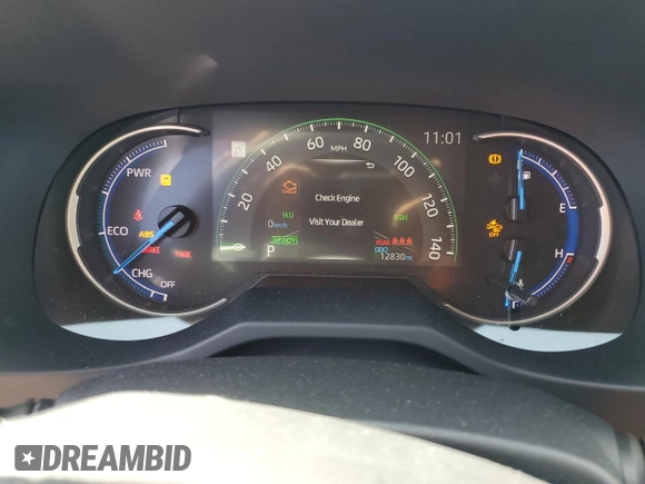 2025 Toyota RAV4 Hybrid XLE Premium with VIN JTMB6RFV8SD152327, listed as a Copart auction lot 53573615 with 12,830 mi miles and Salvage title. Bid and sale history available at DreamBid. Image 9.