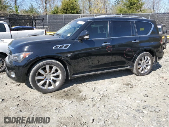 2014 Infiniti QX80 with VIN JN8AZ2NC8E9351805, listed as a Copart auction lot 51715735 with 130,943 mi miles and Salvage Title. Bid and sale history available at carsss.com. Image 1.