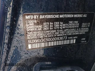 2016 BMW X3 xDrive28i with VIN 5UXWX9C50G0D93673, listed as a IAAI auction lot 42002663 with 79,913 mi miles and . Bid and sale history available at DreamBid. Image 9.