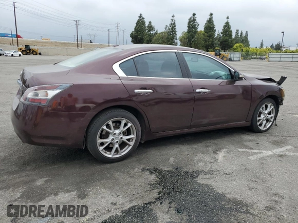 2014 Nissan Maxima SV with VIN 1N4AA5AP1EC499168, listed as a Copart auction lot 54109905 with 110,216 mi miles and Salvage title. Bid and sale history available at DreamBid. Image 3.