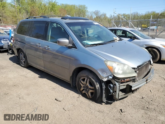 2007 Honda Odyssey EX-L with VIN 5FNRL386X7B056046, listed as a Copart auction lot 53665495 with Not Provided miles and Salvage Title. Bid and sale history available at DreamBid. Image 4.