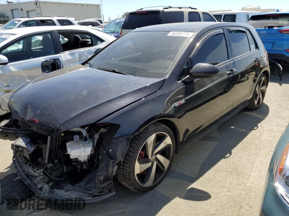 2018 Volkswagen Golf GTI S with VIN 3VW447AU6JM297495, listed as a Copart auction lot 56058774 with 0 mi miles and Salvage Title. Bid and sale history available at carsss.com. Image 1.