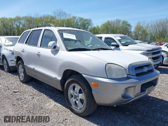 2005 Hyundai Santa Fe GLS with VIN KM8SC13D95U888747, listed as a IAAI auction lot 38833174 with 154,111 mi miles. Bid and sale history available at carsss.com. Image 1.