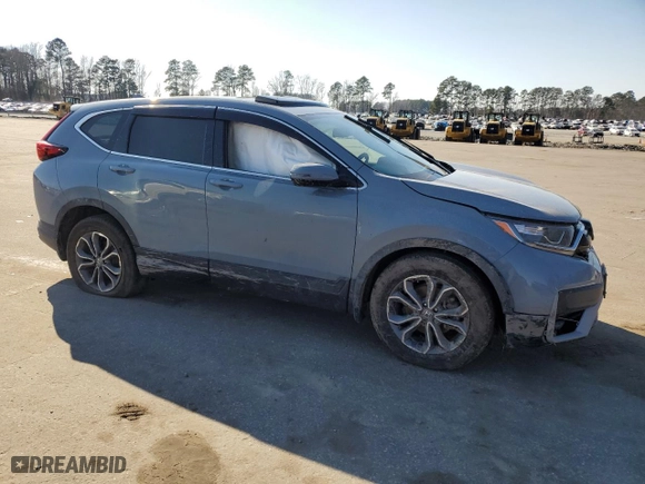 2022 Honda CR-V EX-L with VIN 7FARW1H83NE011741, listed as a Copart auction lot 47458685 with 47,179 mi miles and Salvage Title. Bid and sale history available at carsss.com. Image 4.