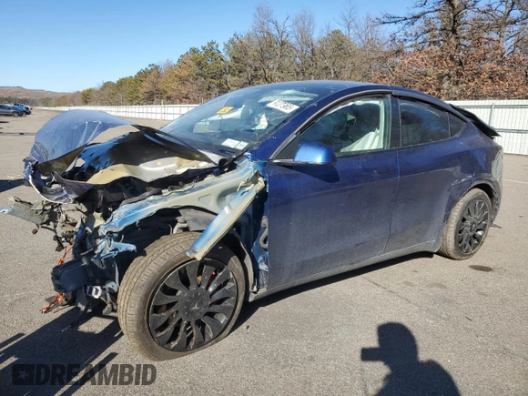 2022 Tesla Model Y Performance with VIN 7SAYGDEF8NF375858, listed as a Copart auction lot 46127965 with Not Provided miles and Salvage Title. Bid and sale history available at DreamBid. Image 1.