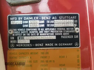 1987 Mercedes-Benz 560 with VIN WDBCA45D6HA348824, listed as a Copart auction lot 49355285 with 281,540 mi miles and Clean Title. Bid and sale history available at DreamBid. Image 12.