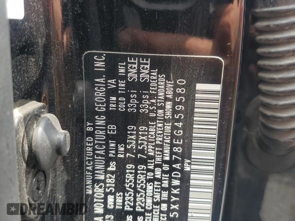2014 Kia Sorento SX Limited with VIN 5XYKWDA78EG459580, listed as a Copart auction lot 65512585 with 150,416 mi miles and Salvage title. Bid and sale history available at DreamBid. Image 12.