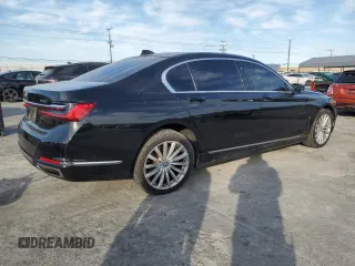 2020 BMW 7 Series 740i with VIN WBA7T2C01LGL17386, listed as a Copart auction lot 49496215 with 44,801 mi miles and Salvage title. Bid and sale history available at DreamBid. Image 3.