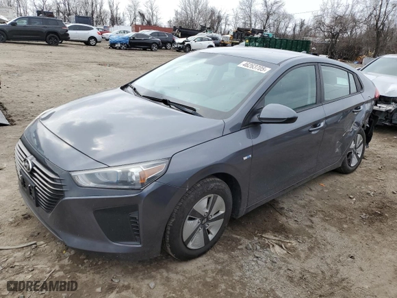 2018 Hyundai Ioniq Hybrid Blue with VIN KMHC65LC8JU075341, listed as a Copart auction lot 46263705 with 69,368 mi miles and Salvage Title. Bid and sale history available at carsss.com. Image 1.