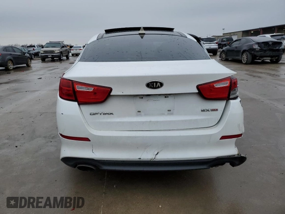 2015 Kia Optima EX with VIN 5XXGN4A7XFG432508, listed as a Copart auction lot 45764675 with Not Provided miles and Salvage Title. Bid and sale history available at DreamBid. Image 6.