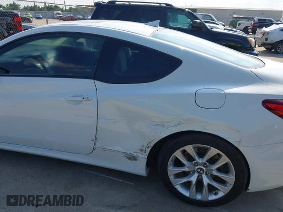 2013 Hyundai Genesis Coupe Premium with VIN KMHHT6KD8DU105294, listed as a IAAI auction lot 42408028 with 148,365 mi miles and . Bid and sale history available at DreamBid. Image 6.