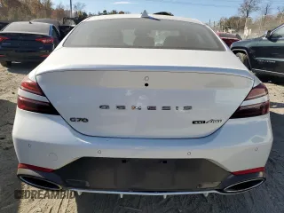 2023 Genesis G70 3.3T with VIN KMTG54TE2PU124578, listed as a Copart auction lot 79160664 with 46,500 mi miles and Salvage Title. Bid and sale history available at DreamBid. Image 6.
