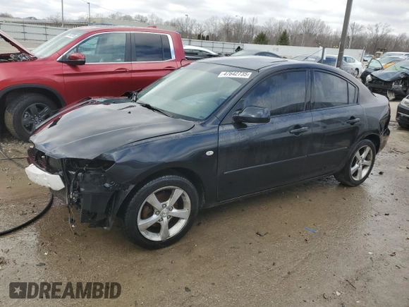 2005 Mazda 3 i with VIN JM1BK12F851282576, listed as a Copart auction lot 47642735 with 189,660 mi miles and Non Repairable. Bid and sale history available at DreamBid. Image 1.