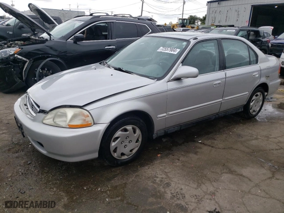 1997 Honda Civic EX with VIN 1HGEJ8647VL018949, listed as a Copart auction lot 72557904 with 162,531 mi miles and Salvage Title. Bid and sale history available at carsss.com. Image 1.