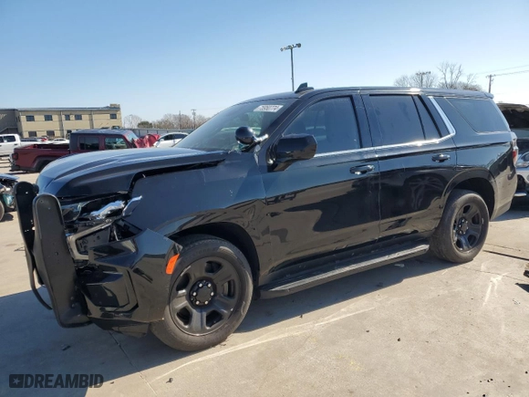 2023 Chevrolet Tahoe Commercial with VIN 1GNSCLEDXPR176063, listed as a Copart auction lot 75950774 with 15,161 mi miles and Salvage Title. Bid and sale history available at carsss.com. Image 1.