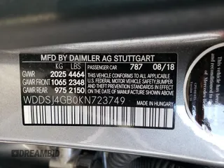 2019 Mercedes-Benz CLA 250 with VIN WDDSJ4GB0KN723749, listed as a Copart auction lot 49449684 with 28,773 mi miles and . Bid and sale history available at DreamBid. Image 13.