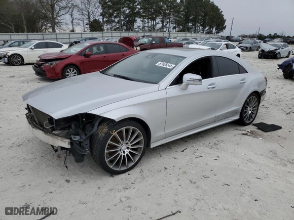 2015 Mercedes-Benz CLS-Class CLS 400 with VIN WDDLJ6FB9FA146055, listed as a Copart auction lot 87805545 with 97,562 mi miles and Salvage Title. Bid and sale history available at carsss.com. Image 1.