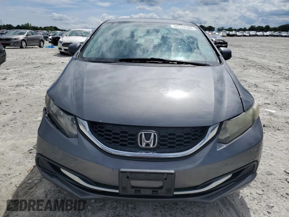 2013 Honda Civic LX with VIN 2HGFB2F58DH509100, listed as a Copart auction lot 60142585 with 154,973 mi miles and Salvage title. Bid and sale history available at DreamBid. Image 5.