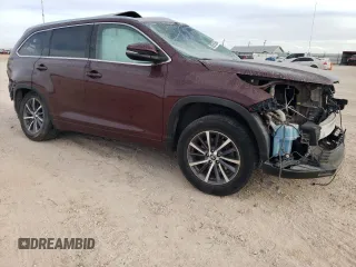2018 Toyota Highlander SE with VIN 5TDKZRFH9JS251520, listed as a Copart auction lot 80555354 with Not provided miles and Salvage title. Bid and sale history available at DreamBid. Image 4.