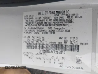 2012 Ford Fusion SEL with VIN 3FAHP0JA6CR265859, listed as a IAAI auction lot 42704275 with 162,488 mi miles and . Bid and sale history available at DreamBid. Image 9.