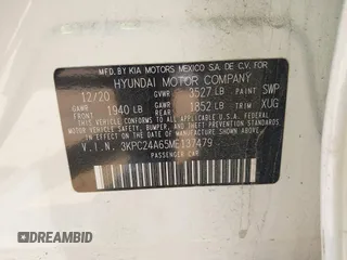 2021 Hyundai Accent SE with VIN 3KPC24A65ME137479, listed as a IAAI auction lot 41951290 with 32,636 mi miles and . Bid and sale history available at DreamBid. Image 9.