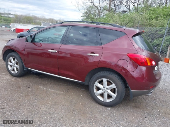 2009 Nissan Murano SL with VIN JN8AZ18W59W131772, listed as a IAAI auction lot 42062662 with 87,189 mi miles. Bid and sale history available at carsss.com. Image 3.
