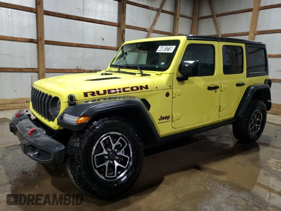 2024 Jeep Wrangler Rubicon with VIN 1C4PJXFG9RW283792, listed as a Copart auction lot 44061215 with 27,266 mi miles and Clean title. Bid and sale history available at DreamBid. Image 1.