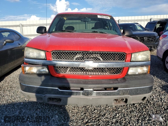 2003 Chevrolet Silverado 1500 with VIN 2GCEC19T031236592, listed as a Copart auction lot 73927204 with 0 mi miles and Salvage Title. Bid and sale history available at carsss.com. Image 5.