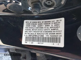 2020 Honda Civic LX z VIN 19XFC2F6XLE212683, wystawiony jako IAAI lot #41745743 z przebiegiem 81 553 mil mil oraz . Historia ofert i sprzedaży dostępna na DreamBid. Obrazek 9.