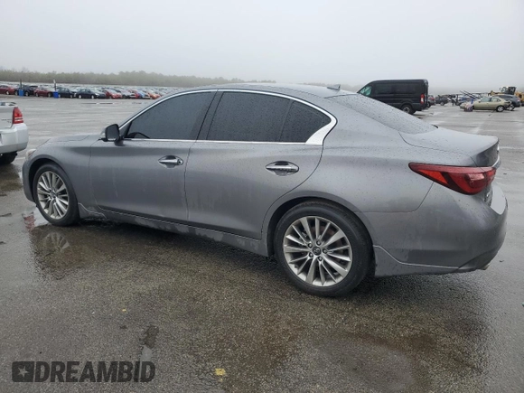 2023 Infiniti Q50 Luxe with VIN JN1EV7BR6PM541314, listed as a Copart auction lot 49377505 with 23,601 mi miles and Salvage title. Bid and sale history available at DreamBid. Image 2.