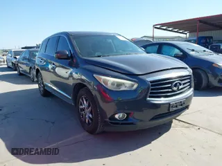 2013 Infiniti JX35 with VIN 5N1AL0MN4DC335618, listed as a IAAI auction lot 41999887 with 213,323 mi miles. Bid and sale history available at carsss.com. Image 1.