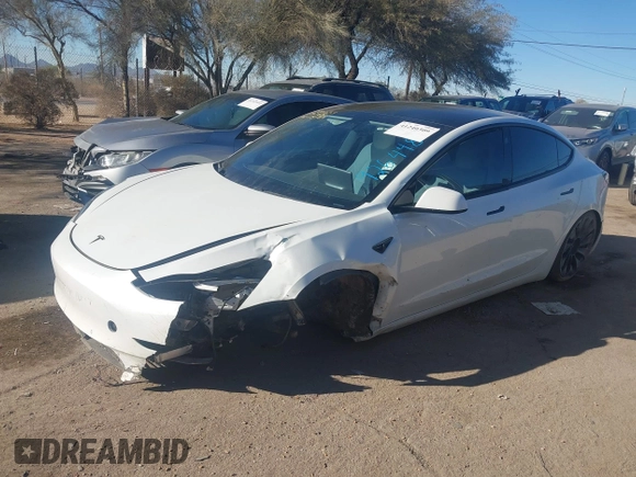 2021 Tesla Model 3 Performance with VIN 5YJ3E1EC6MF926448, listed as a IAAI auction lot 41240309 with 39,386 mi miles and . Bid and sale history available at DreamBid. Image 17.