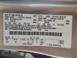2021 Ford Ranger XL with VIN 1FTER4EH5MLE04689, listed as a Copart auction lot 61093815 with 80,399 mi miles and Salvage title. Bid and sale history available at DreamBid. Image 12.