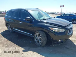 2013 Infiniti JX35 z VIN 5N1AL0MM3DC331681, wystawiony jako IAAI lot #42212649 z przebiegiem 174 342 mil mil oraz . Historia ofert i sprzedaży dostępna na DreamBid. Obrazek 1.