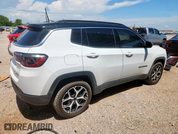 2025 Jeep Compass Limited z VIN 3C4NJDCN1ST523924, wystawiony jako Copart lot #63742705 z przebiegiem 22 210 mil mil oraz Czysty tytuł • Clean title. Historia ofert i sprzedaży dostępna na DreamBid. Obrazek 3.