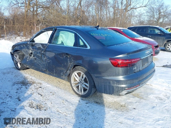 2021 Audi A4 S line Premium with VIN WAUDAAF4XMA042607, listed as a IAAI auction lot 41410399 with 65,287 mi miles and . Bid and sale history available at DreamBid. Image 3.
