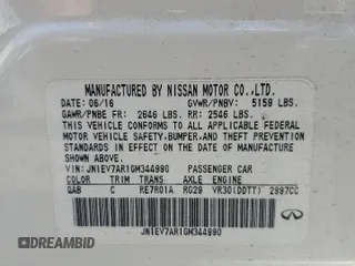 2016 Infiniti Q50 with VIN JN1EV7AR1GM344990, listed as a Copart auction lot 54622525 with 71,930 mi miles and Salvage Title. Bid and sale history available at DreamBid. Image 13.