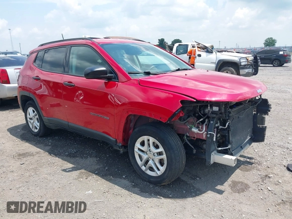 2018 Jeep Compass Sport z VIN 3C4NJCAB6JT487634, wystawiony jako IAAI lot #42405806 z przebiegiem 145 148 mil mil oraz . Historia ofert i sprzedaży dostępna na DreamBid. Obrazek 1.