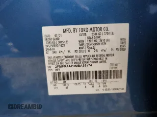 2021 Ford Edge ST z VIN 2FMPK4AP3MBA35174, wystawiony jako Copart lot #55628725 z przebiegiem 37 310 mil mil oraz Szkoda całkowita • Salvage title. Historia ofert i sprzedaży dostępna na DreamBid. Obrazek 14.