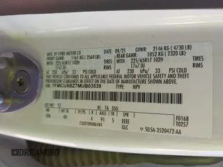 2021 Ford Escape SE Hybrid с VIN 1FMCU9BZ7MUB03539, выставлен на аукционе IAAI как лот 41701482 с пробегом 50 834 миль миль и . История ставок и продаж доступна на DreamBid. Изображение 9.