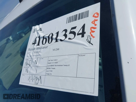 2018 Nissan NV200 S с VIN 3N6CM0KN6JK690127, выставлен на аукционе IAAI как лот 41601354 с пробегом Не указан миль и . История ставок и продаж доступна на DreamBid. Изображение 16.