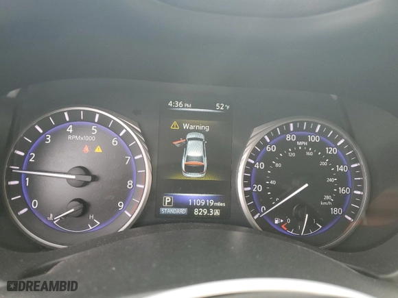 2015 Infiniti Q50 with VIN JN1BV7AR6FM400908, listed as a Copart auction lot 53393835 with 110,919 mi miles and Salvage Title. Bid and sale history available at carsss.com. Image 9.