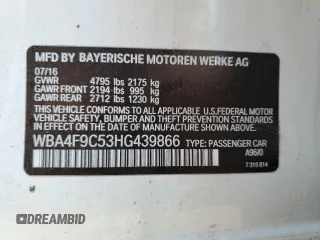 2017 BMW 4 Series 430i xDrive with VIN WBA4F9C53HG439866, listed as a Copart auction lot 67025645 with Not provided miles and Clean title. Bid and sale history available at DreamBid. Image 12.