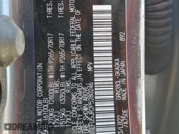 2023 Toyota 4Runner SR5 Premium с VIN JTEFU5JR2P5280246, выставлен на аукционе Copart как лот 44439875 с пробегом 25 469 миль миль и Списание • Salvage title. История ставок и продаж доступна на DreamBid. Изображение 13.