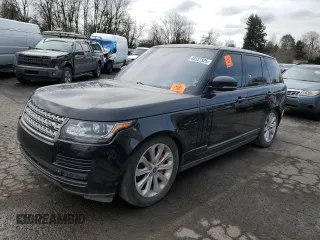 2015 Land Rover Range Rover Supercharged z VIN SALGS2TF9FA225789, wystawiony jako Copart lot #48551525 z przebiegiem Nie podano mil oraz Czysty tytuł • Clean title. Historia ofert i sprzedaży dostępna na DreamBid. Obrazek 1.