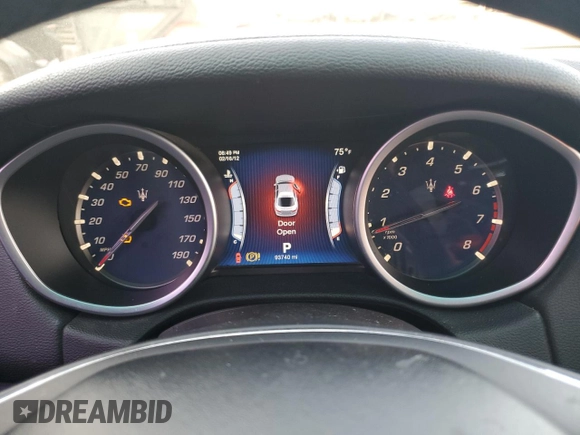 2014 Maserati Ghibli z VIN ZAM57XSA6E1097525, wystawiony jako Copart lot #42029695 z przebiegiem 93 740 mil mil oraz Szkoda całkowita • Salvage title. Historia ofert i sprzedaży dostępna na DreamBid. Obrazek 9.
