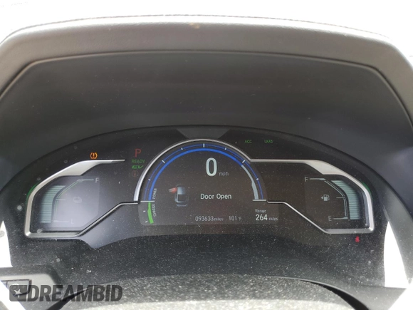 2018 Honda Clarity Plug-In Hybrid Touring with VIN JHMZC5F30JC006229, listed as a Copart auction lot 65461844 with 93,633 mi miles and Salvage Title. Bid and sale history available at carsss.com. Image 9.